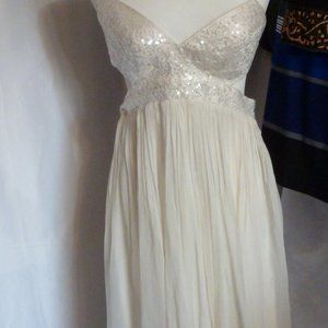 Designed - Fancy- BCBGMAXAZRIA V-neck Beaded Charmeus Silk dress NEW